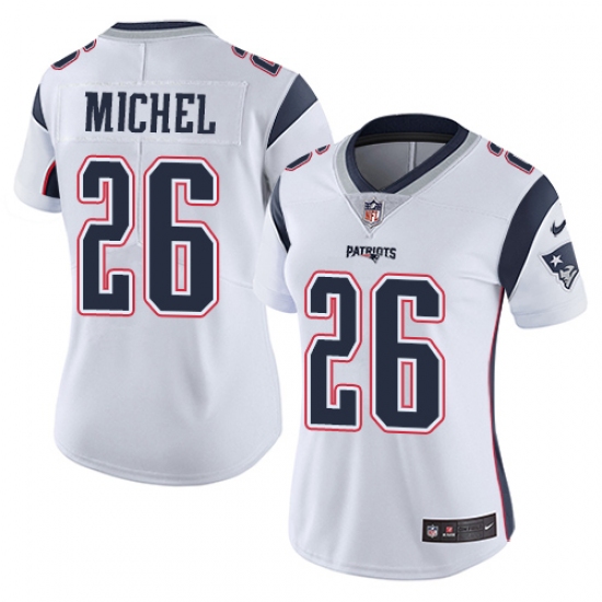 Women's Nike New England Patriots #26 Sony Michel White Vapor Untouchable Limited Player NFL Jersey - Ujersey