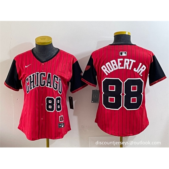 Women's Chicago White Sox #88 Luis Robert Jr. Red Black 2025 City Connect Limited Stitched Baseball Jersey(Run Small) - Ujersey