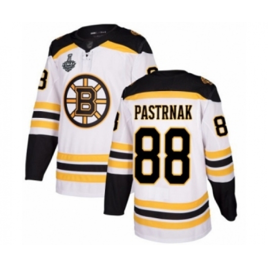 Men's Boston Bruins #88 David Pastrnak Authentic White Away 2019 Stanley Cup Final Bound Hockey Jersey - Ujersey