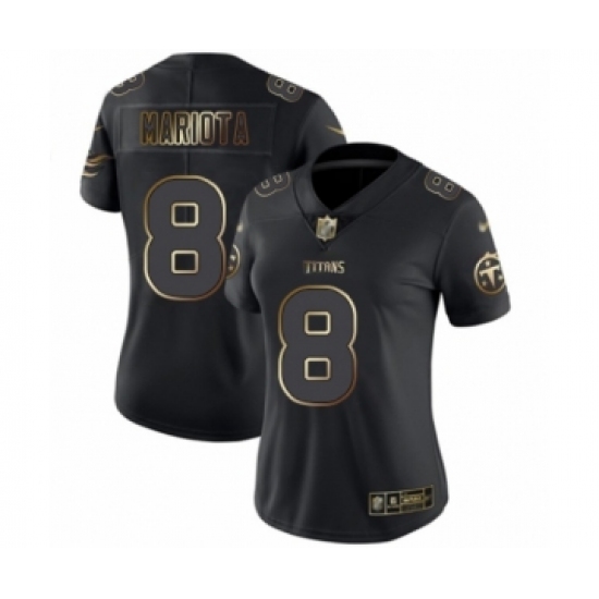 Women's Tennessee Titans #8 Marcus Mariota Black Gold Vapor Untouchable Limited Football Jersey - Ujersey