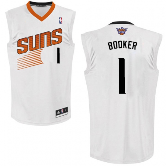Men's Adidas Phoenix Suns #1 Devin Booker Swingman White Home NBA Jersey - Ujersey