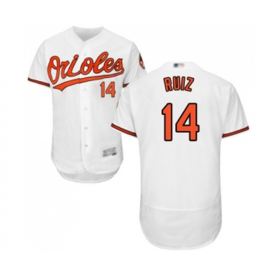 Men's Baltimore Orioles #14 Rio Ruiz White Home Flex Base Authentic Collection Baseball Jersey - Ujersey