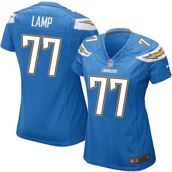 Women's Nike Los Angeles Chargers #77 Forrest Lamp Game Electric Blue Alternate NFL Jersey - Ujersey