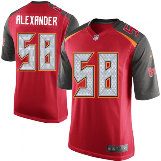 Men's Nike Tampa Bay Buccaneers #58 Kwon Alexander Game Red Team Color NFL Jersey - Ujersey