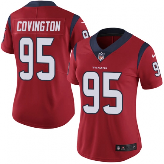 Women's Nike Houston Texans #95 Christian Covington Elite Red Alternate NFL Jersey - Ujersey