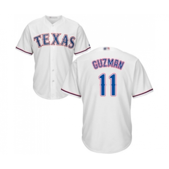 Youth Texas Rangers #11 Ronald Guzman Replica White Home Cool Base Baseball Jersey - Ujersey