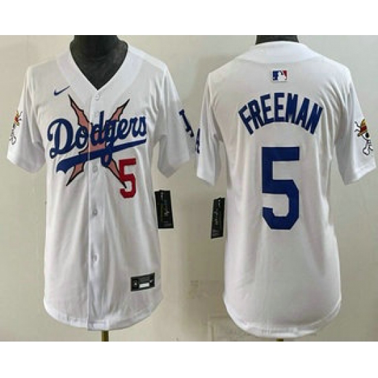 Youth Los Angeles Dodgers #5 Freddie Freeman White Vapor Premier Limited Stitched Jersey - Ujersey