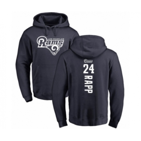 Football Los Angeles Rams #24 Taylor Rapp Navy Blue Backer Pullover Hoodie - Ujersey