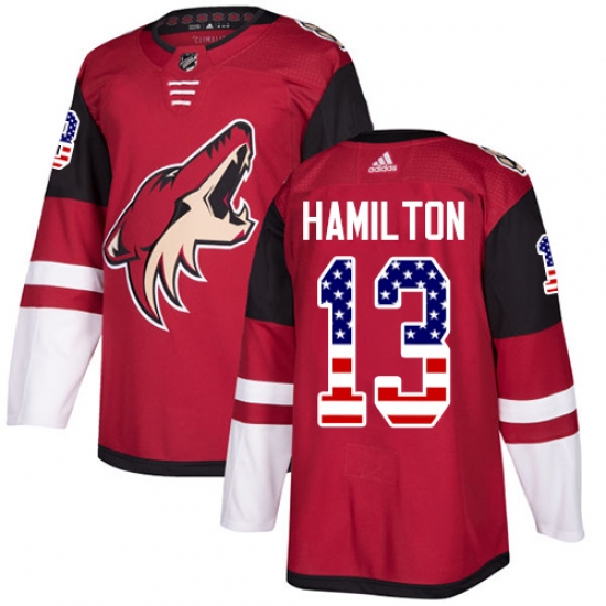 Youth Adidas Arizona Coyotes #13 Freddie Hamilton Authentic Red USA Flag Fashion NHL Jersey - Ujersey