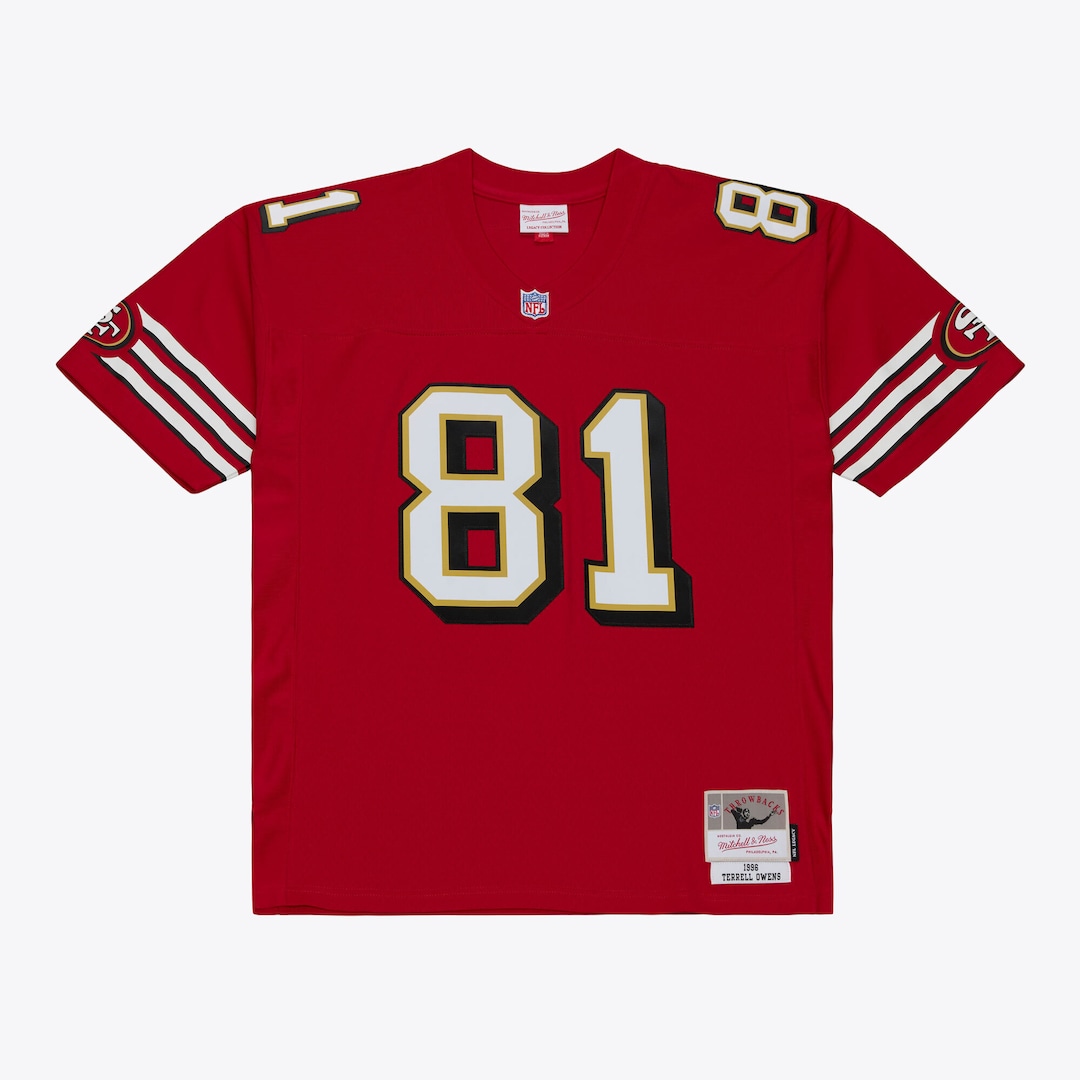 Men's San Francisco 49ers Terrell Owens Mitchell & Ness Red 1996 Legacy Replica Player Jersey