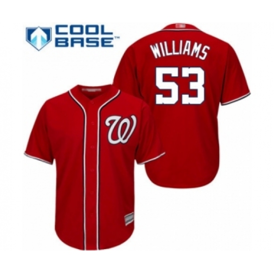 Youth Washington Nationals #53 Austen Williams Authentic Red Alternate 1 Cool Base Baseball Player Jersey - Ujersey
