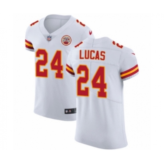 Men's Nike Kansas City Chiefs #24 Jordan Lucas White Vapor Untouchable Elite Player NFL Jersey - Ujersey