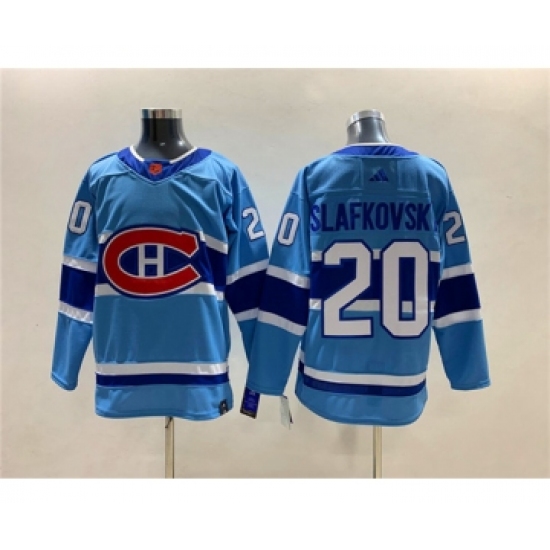 Men's Montreal Canadiens #20 Juraj Slafkovsky 2022-23 Reverse Retro Stitched Jersey - Ujersey