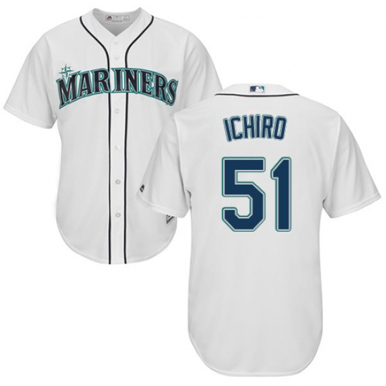 Youth Majestic Seattle Mariners #51 Ichiro Suzuki Authentic White Home Cool Base MLB Jersey - Ujersey
