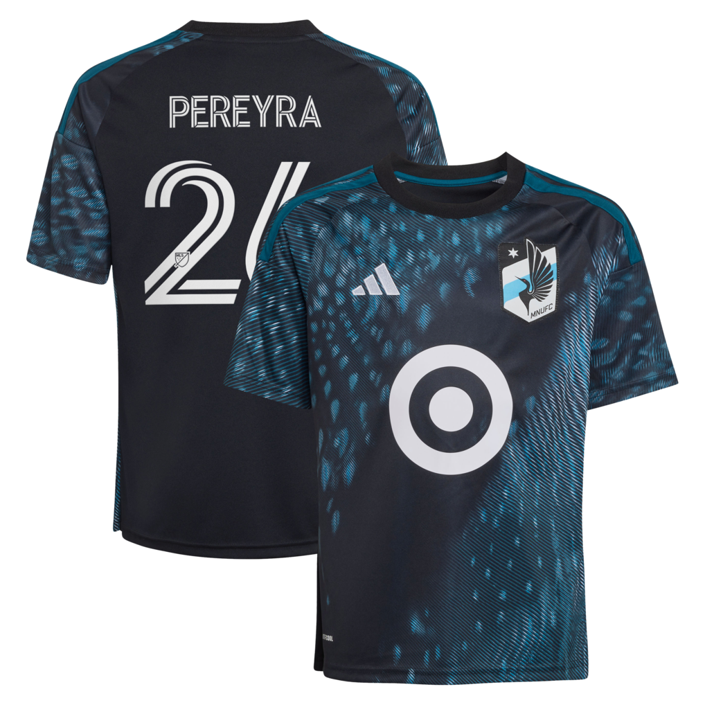 Youth Minnesota United FC Joaquín Pereyra adidas Black 2026 The Decade Kit Replica Jersey - Ujersey