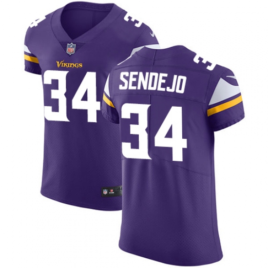 Men's Nike Minnesota Vikings #34 Andrew Sendejo Purple Team Color Vapor Untouchable Elite Player NFL Jersey - Ujersey
