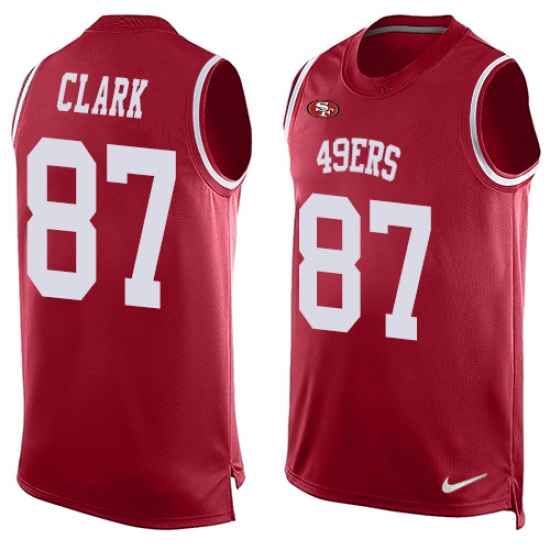 Men's Nike San Francisco 49ers #87 Dwight Clark Limited Red Player Name & Number Tank Top NFL Jersey - Ujersey
