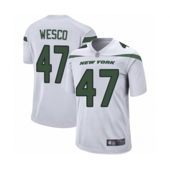 Men's New York Jets #47 Trevon Wesco Game White Football Jersey - Ujersey