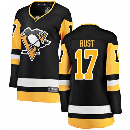 Women's Pittsburgh Penguins #17 Bryan Rust Fanatics Branded Black Home Breakaway NHL Jersey - Ujersey