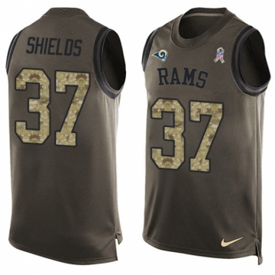 Men's Nike Los Angeles Rams #37 Sam Shields Limited Green Salute to Service Tank Top NFL Jersey - Ujersey