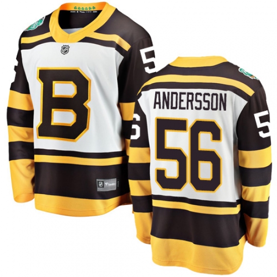 Youth Boston Bruins #56 Axel Andersson White 2019 Winter Classic Fanatics Branded Breakaway NHL Jersey - Ujersey