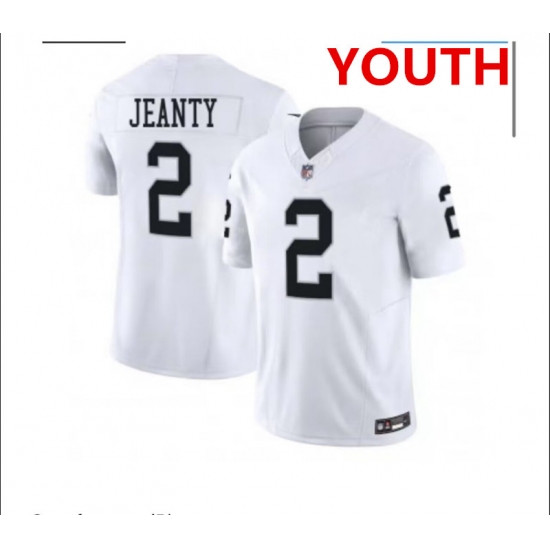 Youth Las Vegas Raiders #2 Ashton Jeanty White 2025 F.U.S.E. Vapor Stitched Football Jersey - Ujersey