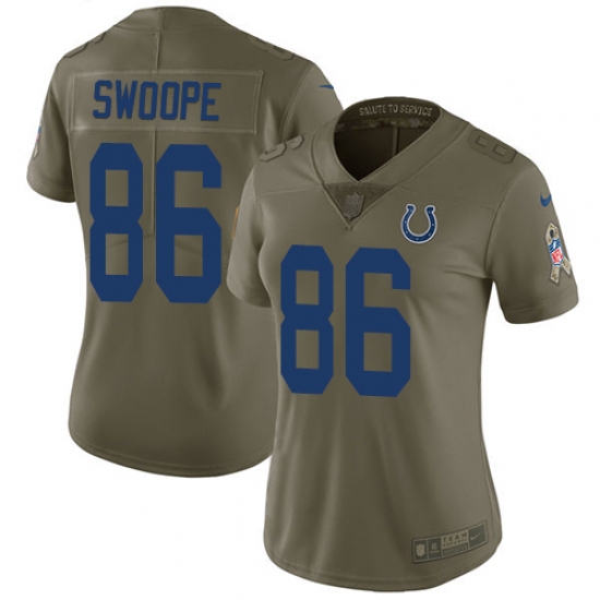 Women's Nike Indianapolis Colts #86 Erik Swoope Limited Olive 2017 Salute to Service NFL Jersey - Ujersey