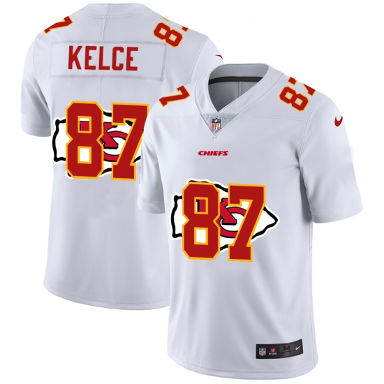 Men's Kansas City Chiefs #87 Travis Kelce White Nike White Shadow Edition Limited Jersey - Ujersey