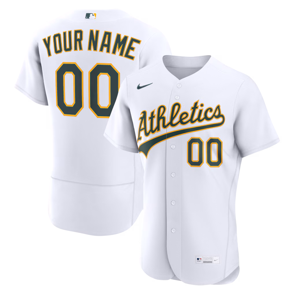 Men's Athletics Nike White Home Authentic Custom Jersey