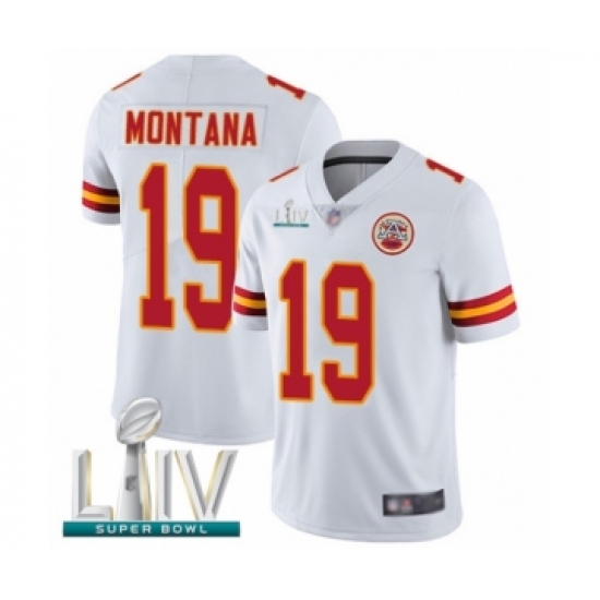 Youth Kansas City Chiefs #19 Joe Montana White Vapor Untouchable Limited Player Super Bowl LIV Bound Football Jersey - Ujersey