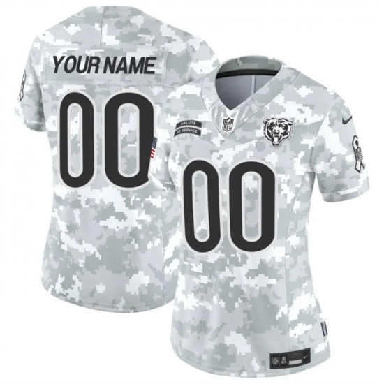 Women's Chicago Bears Active Player Custom 2024 F.U.S.E Arctic Camo Salute To Service Limited Stitched Football Jersey(Run Small) - Ujersey
