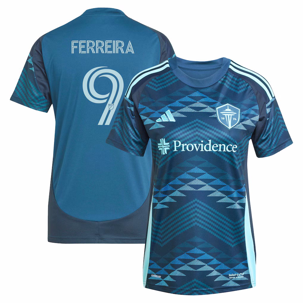 Women's Seattle Sounders FC Jesus Ferreira adidas Blue 2025 The Salish Sea Kit Replica Player Jersey