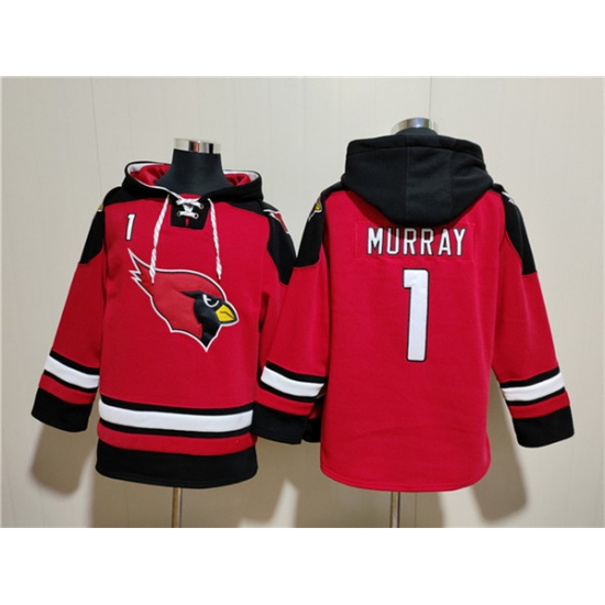 Men's Arizona Cardinals #1 Kyler Murray Red Ageless Must-Have Lace-Up Pullover Hoodie - Ujersey