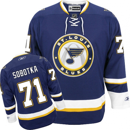 Men's Reebok St. Louis Blues #71 Vladimir Sobotka Authentic Navy Blue Third NHL Jersey - Ujersey