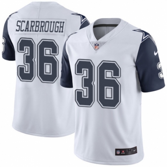 Youth Nike Dallas Cowboys #36 Bo Scarbrough Limited White Rush Vapor Untouchable NFL Jersey - Ujersey