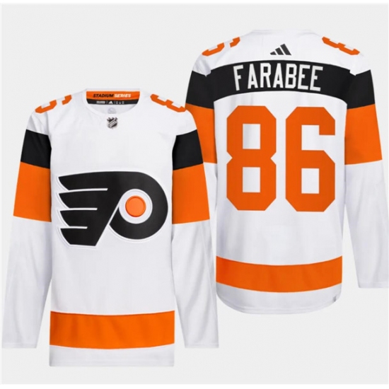Men's Philadelphia Flyers #86 Joel Farabee White 2024 Stadium Series Stitched Jersey - Ujersey