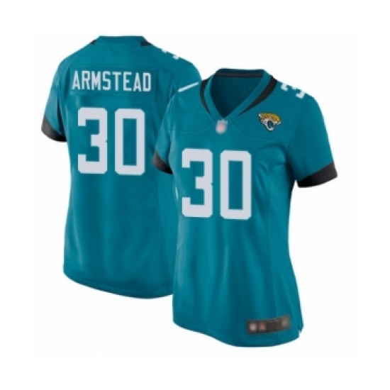 Women's Jacksonville Jaguars #30 Ryquell Armstead Game Teal Green Alternate Football Jersey - Ujersey