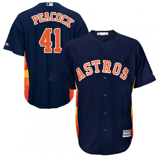 Youth Majestic Houston Astros #41 Brad Peacock Replica Navy Blue Alternate Cool Base MLB Jersey - Ujersey