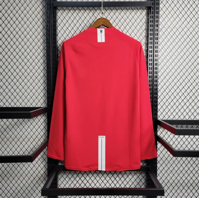 Manchester United Retro Home Long Sleeve Football Jersey Shirt 2007/08 - Ujersey NHL