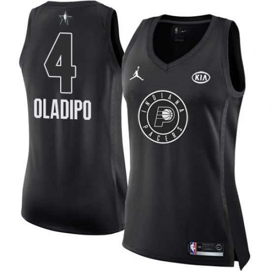 Women's Nike Jordan Indiana Pacers #4 Victor Oladipo Swingman Black 2018 All-Star Game NBA Jersey - Ujersey