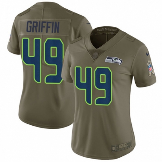 Women's Nike Seattle Seahawks #49 Shaquem Griffin Limited Olive 2017 Salute to Service NFL Jersey - Ujersey