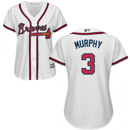 Women's Majestic Atlanta Braves #3 Dale Murphy Authentic White Home Cool Base MLB Jersey - Ujersey