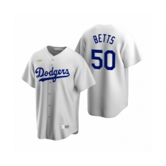 Men's Los Angeles Dodgers #50 Mookie Betts Nike White Cooperstown Collection Home Jersey - Ujersey