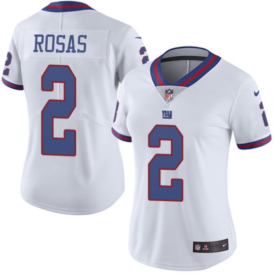 Women's Nike New York Giants #2 Aldrick Rosas Limited White Rush Vapor Untouchable NFL Jersey - Ujersey