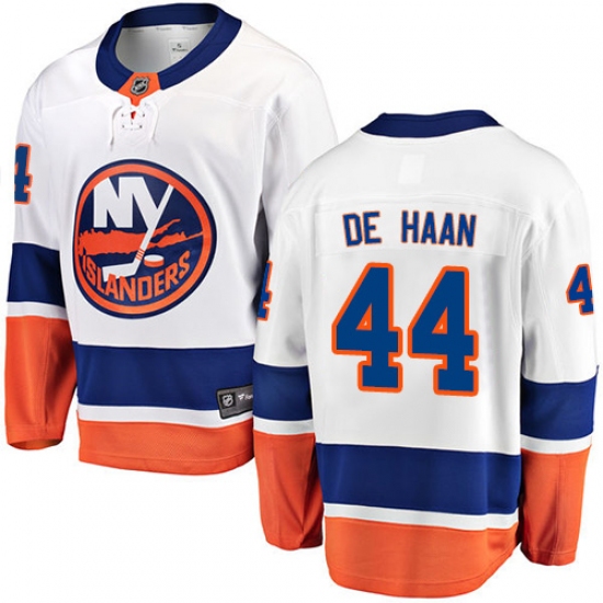 Youth New York Islanders #44 Calvin de Haan Fanatics Branded White Away Breakaway NHL Jersey - Ujersey