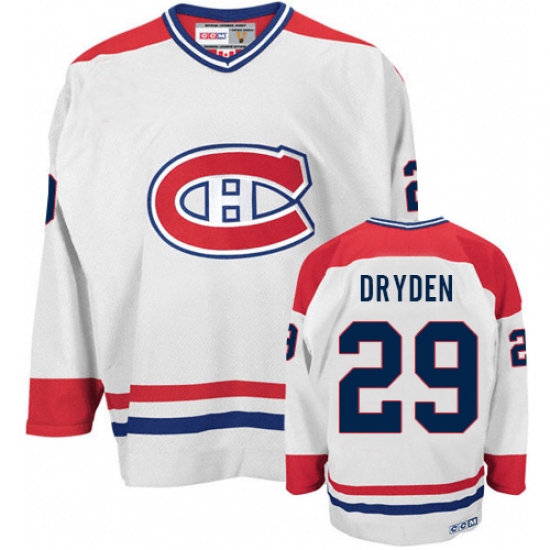 Men's CCM Montreal Canadiens #29 Ken Dryden Premier White CH Throwback NHL Jersey - Ujersey