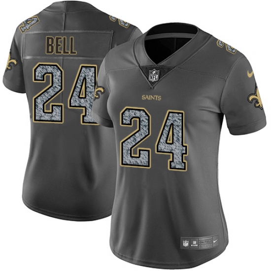 Women's Nike New Orleans Saints #24 Vonn Bell Gray Static Vapor Untouchable Limited NFL Jersey - Ujersey