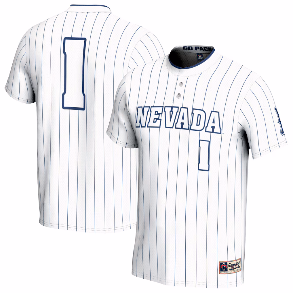 Youth GameDay Greats White #1 Nevada Wolf Pack Lightweight Collegiate Softball Fashion Jersey
