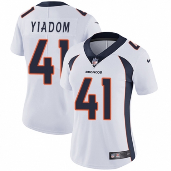 Women's Nike Denver Broncos #41 Isaac Yiadom White Vapor Untouchable Limited Player NFL Jersey - Ujersey