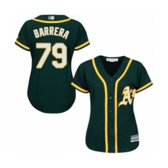 Women's Oakland Athletics #79 Luis Barrera Authentic Green Alternate 1 Cool Base Baseball Player Jersey - Ujersey
